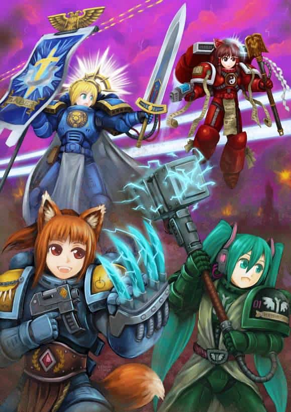 Warhammer 40,000 but it's in the style of a 1990s Anime : r/Grimdank