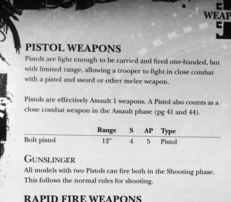 pistol weapons rule