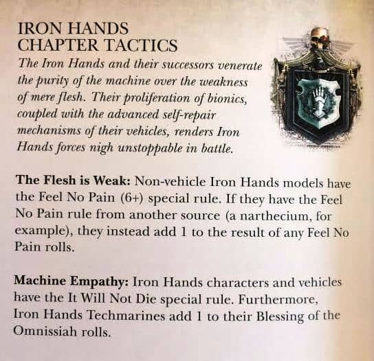 1+ iron hands space marines