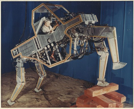 GE scientist in a walker