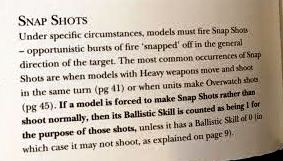 snap shots special rule