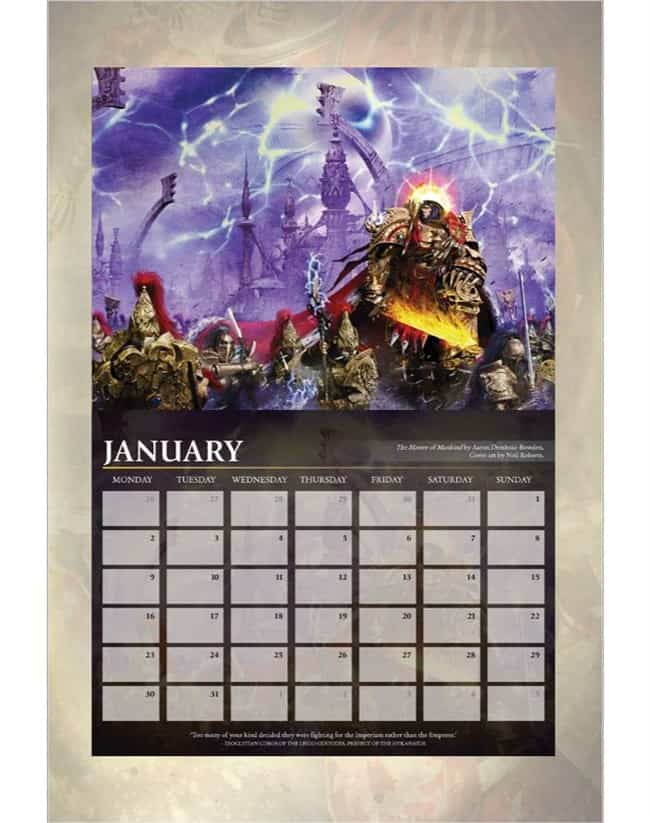 black library horus heresy 2017 calendar