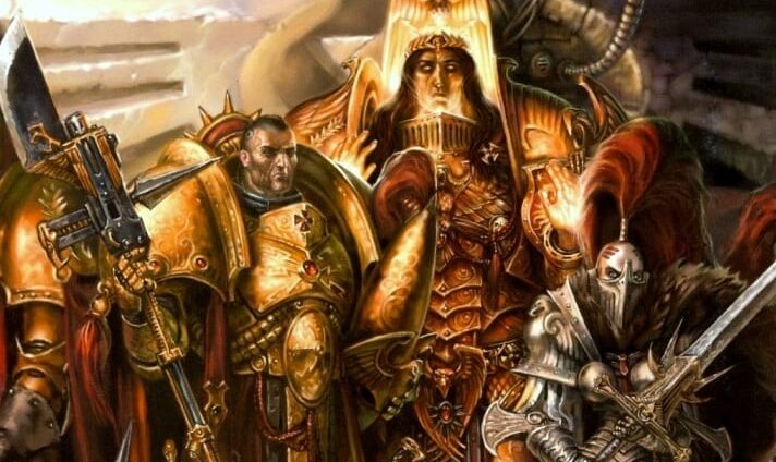 God Emperor with Adeptus Custodes and Slient Sisters