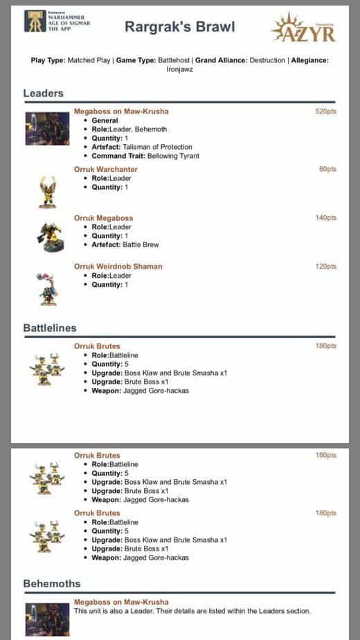 Azyr List