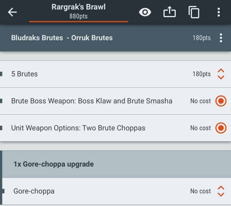 Battlescribe list