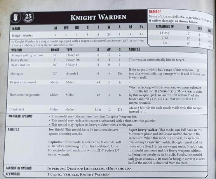 New 8th Edition Imperial Knight Rules Stomping In!