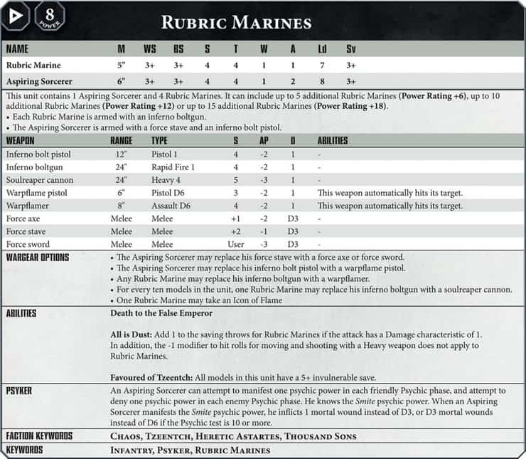 w40k v8 Rubic-Marines-Datasheet