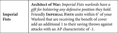 Imperial Fists Warlord Trait