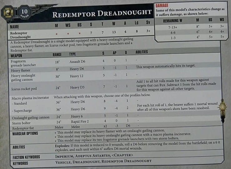 thumbnail image 2 of Warhammer 40k Bits – Redemptor Dreadnought Heavy Flamer – Space Marines 2 of 6