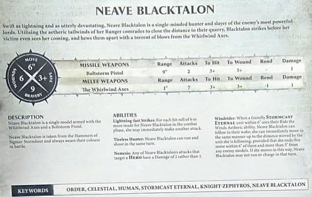 Neave Blacktalon datasheet