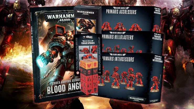 Warhammer 40k Primaris Upgrade Bits Blood Angels Drop Shoulder Pads Set 