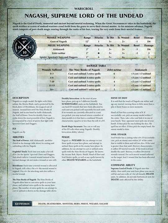 Nagash Warscroll