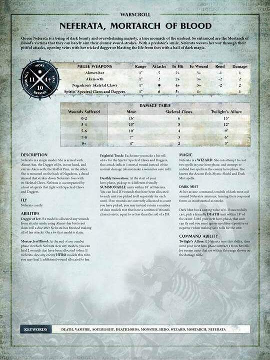 Neferata Warscroll