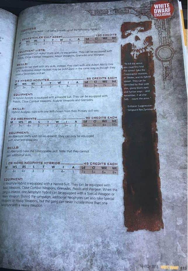 Genestealer Cults Gang Necromunda Rules Revealed