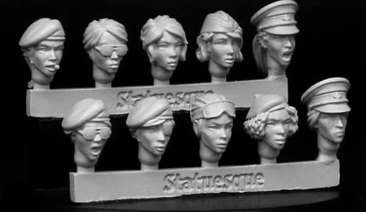 Statuesque Miniatures Female Veterian Heads 1