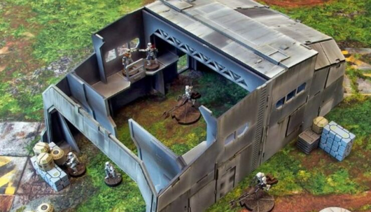 LEGION The SWL Imperial Scenery Set 1 consist of following sets: SWL Imperial Depot x1 SWL Laser Towers x1 SWL Cargo Crates x2 SWL Imperial Depot is 28-30mm scale scenery. It's a 2 part building dedicated for Star Wars Legion game that can used as a one solid piece or two separatele parts. Sliding doors, removable roof and internal walkways included. Scenery dimensions: Length: 44cm / 17,3inch Height: 16cm / 6,3inch Width: 24cm / 9,5inch This terrrain is delivered as a pack, unassembled and unpainted. The parts of the model are designed to slot together in a way that enables a quick and easy assembly. It may be necessary to glue some parts of the model - use PVA (white) glue. Every model is lasercut from one or more panels of HDF (high-density fiberboard) of 3mm and/or 1,5mm thickness. Attention: Before taking the elements out make sure they are fully cut. There are minor connections that prevent them from falling out. SWL Laser Towers - a set of two scenery pieces, made of high quality resin, provided unpainted. SWL Cargo Crates - a set of five scenery pieces, made of high quality resin, provided unpainted.