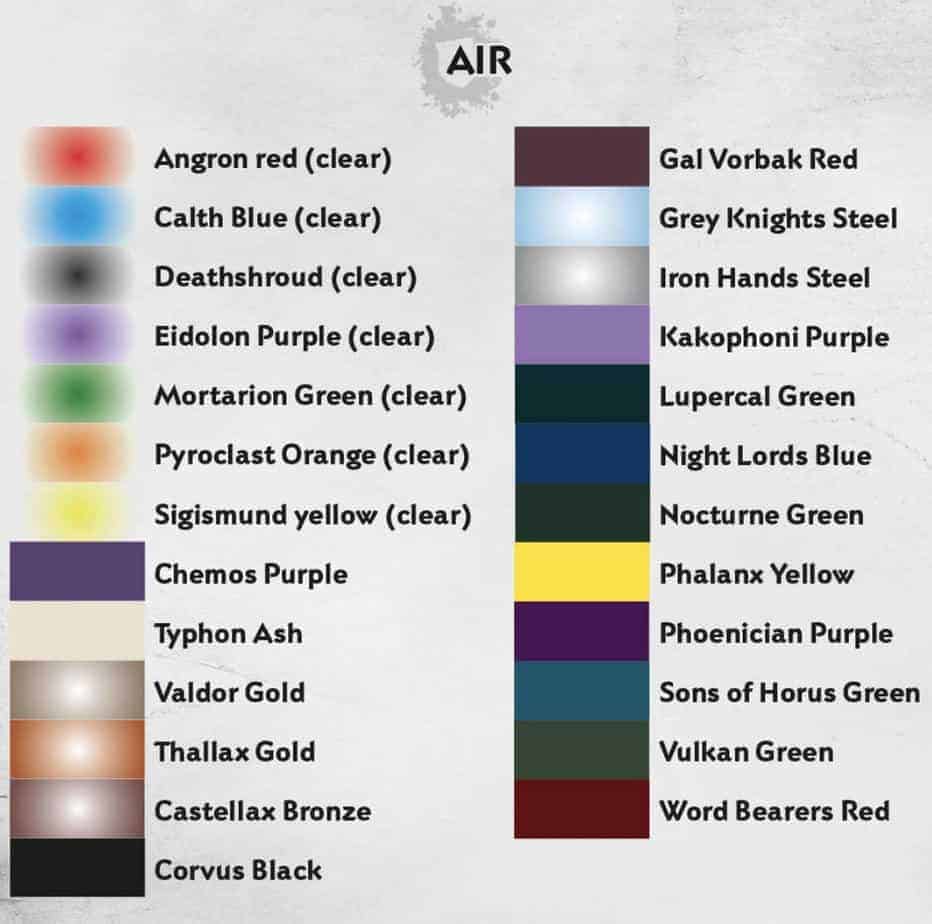 Citadel Color Chart