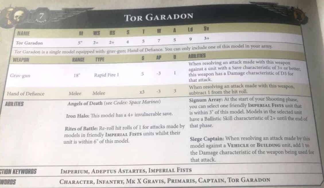 imperial fist points supplement 2