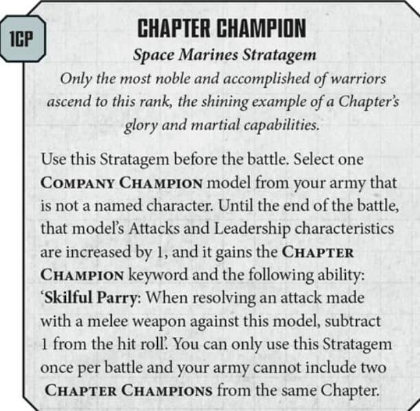 chapter champion stratagem