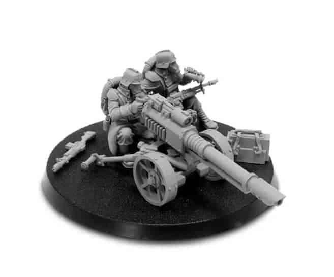 Кавасаки кого крига и истрипер. Death Korps of Krieg Lascannon Team 3. Warhammer 40000 Криг пехота. Автопушка вархаммер 40000. Warhammer 40k автопушка.