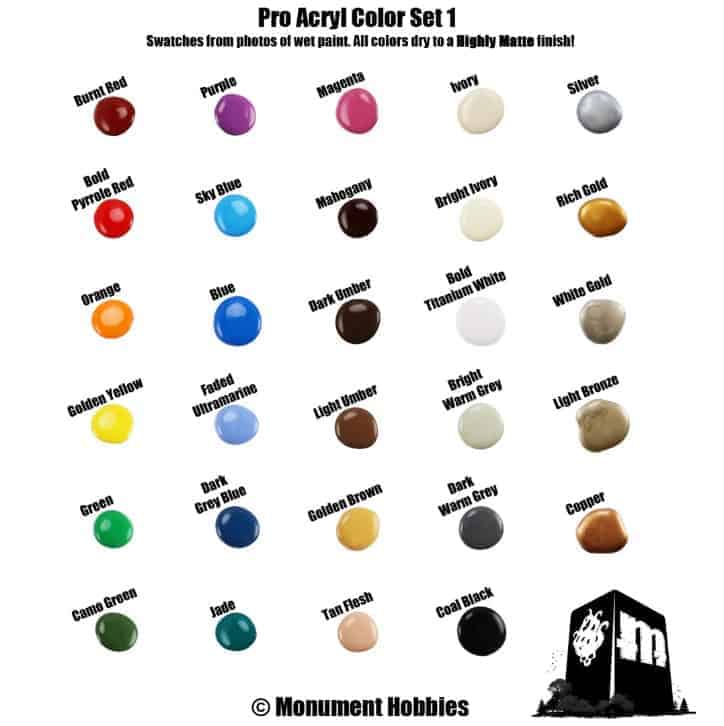 New Redesigned Pro Acryl Paints From Monument Hobbies