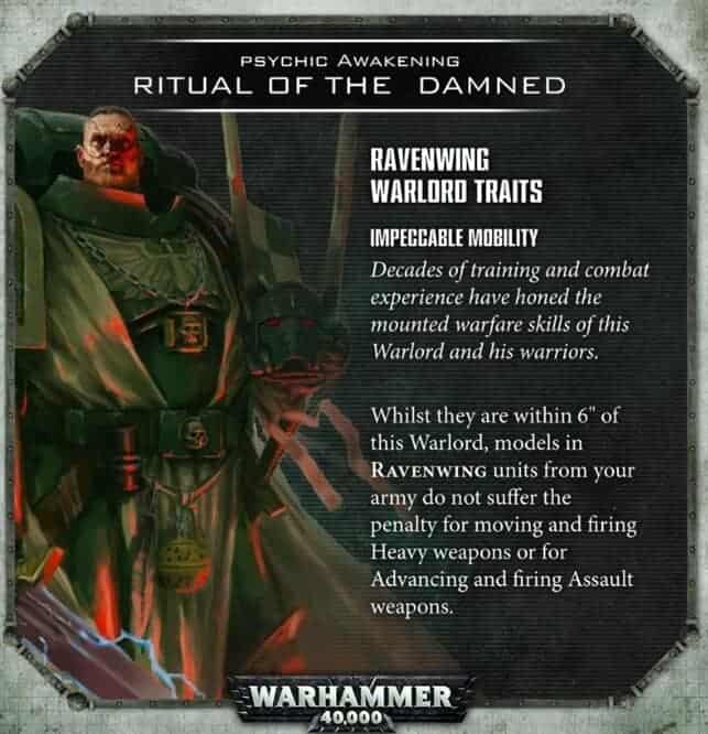 dark angels warlord trait impeccable mobility