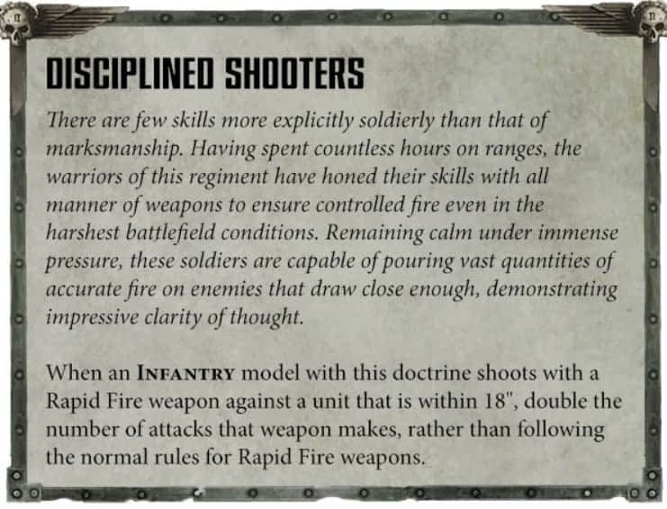 imperial guard doctrine rule disciplined shooters GW Reveals Spicy New Guard 40k Rules From The Greater Good