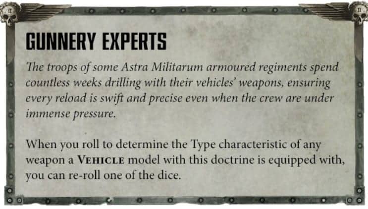 imperial guard doctrine rule gunnery experts GW Reveals Spicy New Guard 40k Rules From The Greater Good