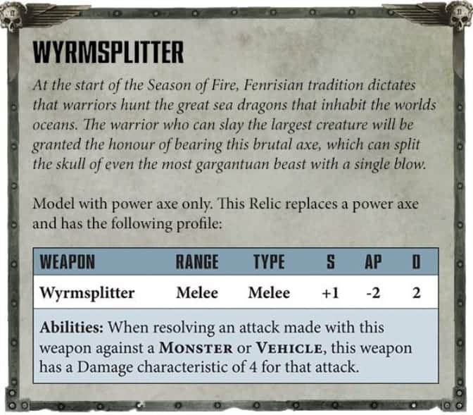 space wolves relic wyrmsplitter