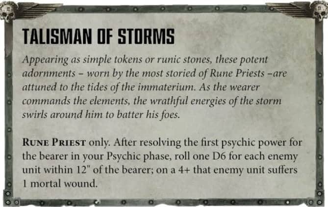 space wolves relic talisman of storms