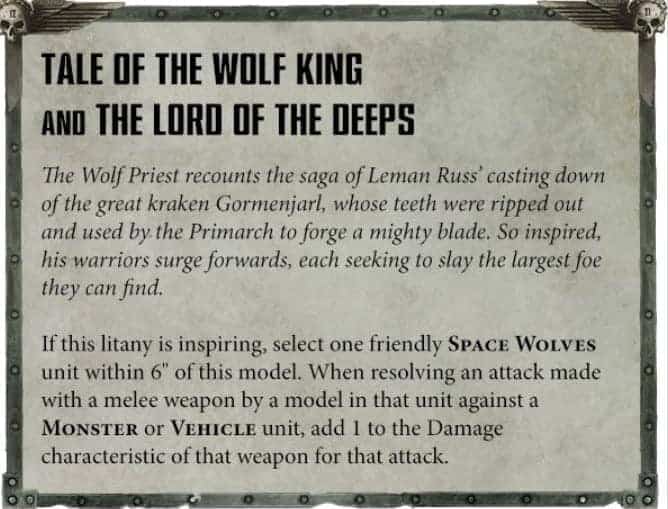 space wolves litany tale of the wolf king