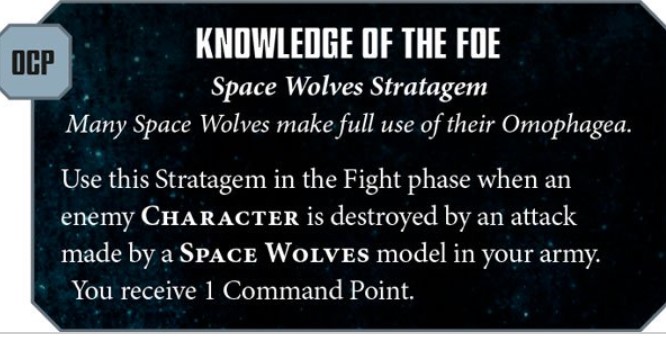 space wolves stratagem knowledge of the foe