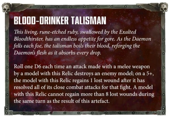 khorne blood drinker talisman