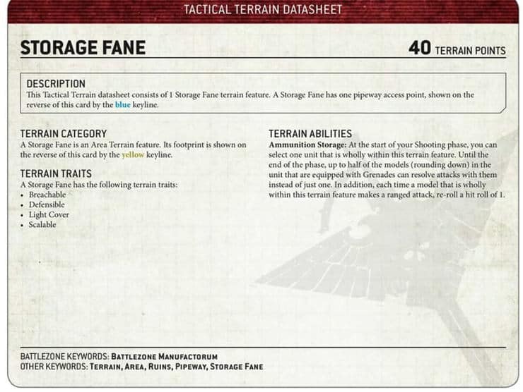 BREAKING – New 40k Terrain Datasheets!