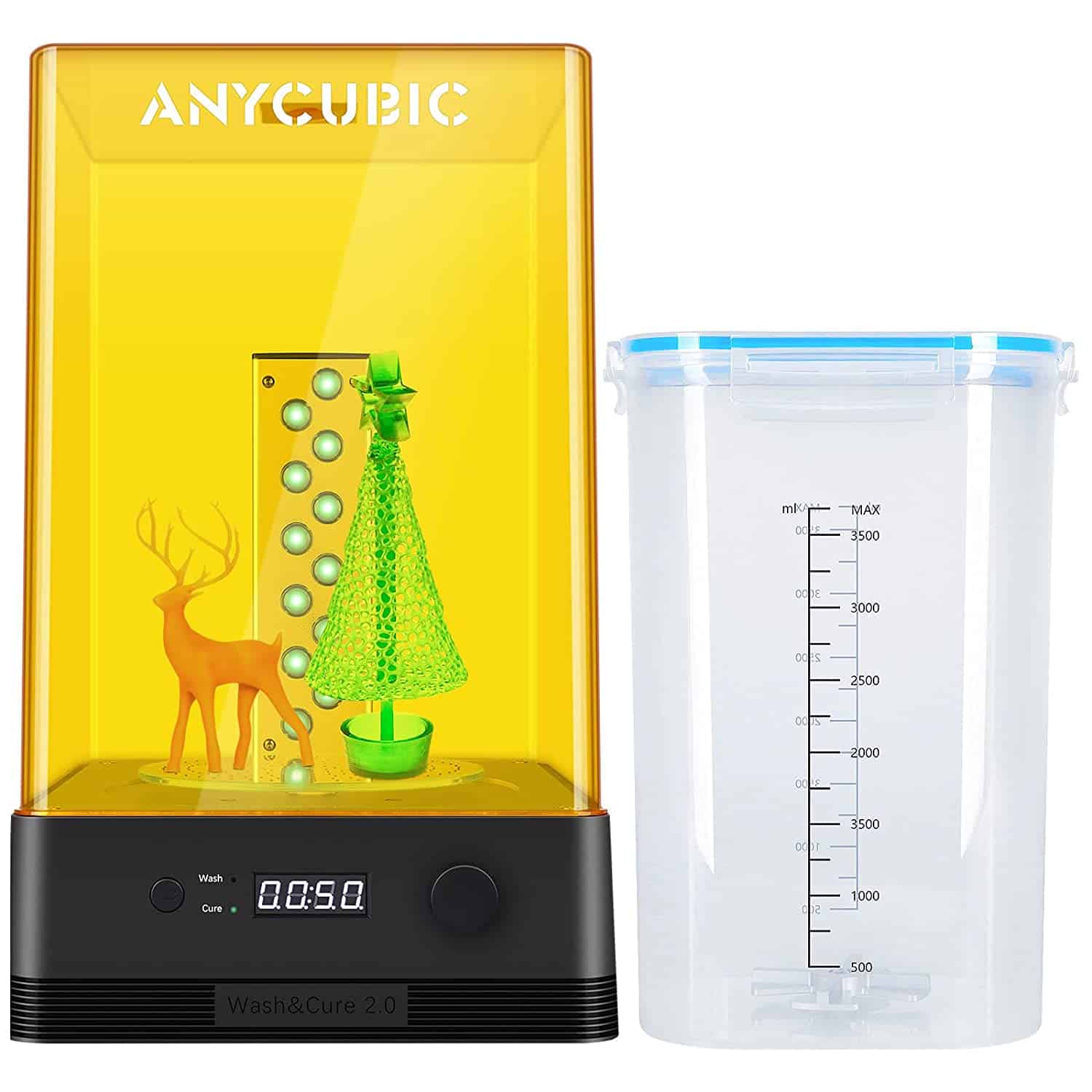 ANYCUBIC Wash and Cure Station, Newest Upgraded 2 in 1 Wash and Cure 2.0 Machine for Mars Anycubic Photon S Photon Mono LCD SLA DLP 3D Printer Models UV Rotary Curing Resin Box