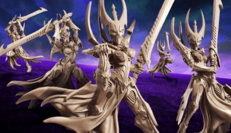 Raging Heroes Sci Fi Command Group Void Elves Hunters Dark Eldar - NEW