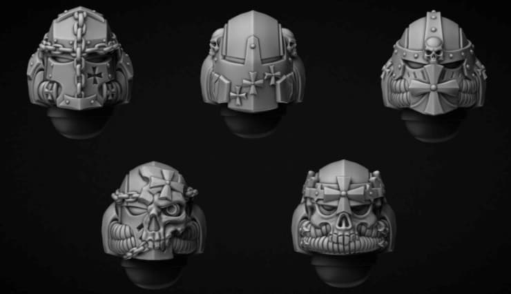 14 Chaos Space Marine Heads bits 