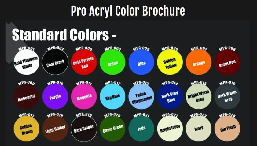 These Pro Acryl Paint Names : r/minipainting