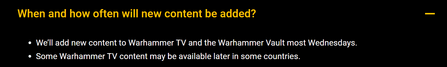 Warhammer+ new content