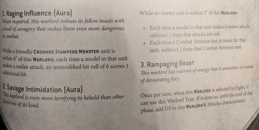 tyranid Crusher Stampede rules