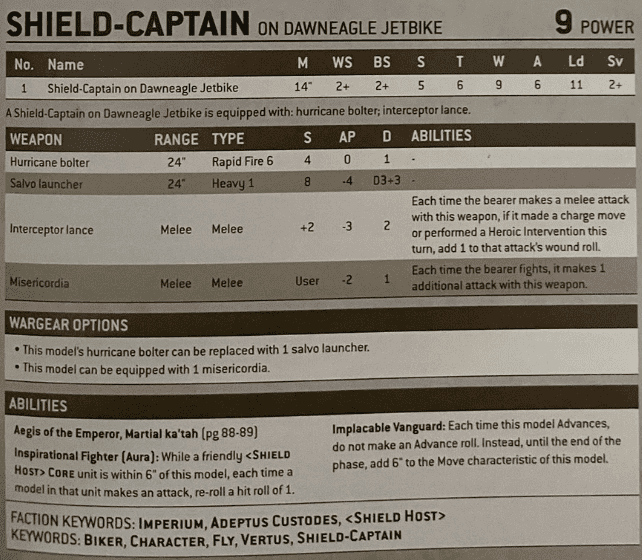 shield captain on dawneagle jetbike datasheet