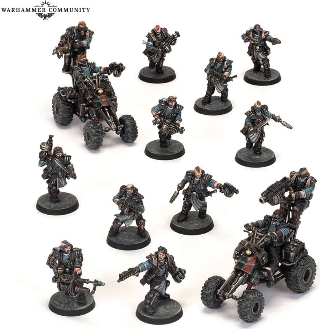 10 Orlocks on foot and two hardy Outrider Quads