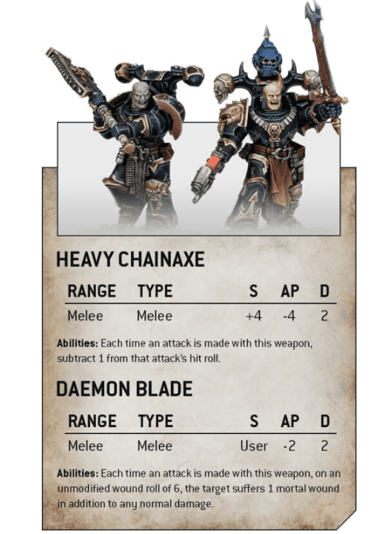 Chaos Space Marines Stats 2