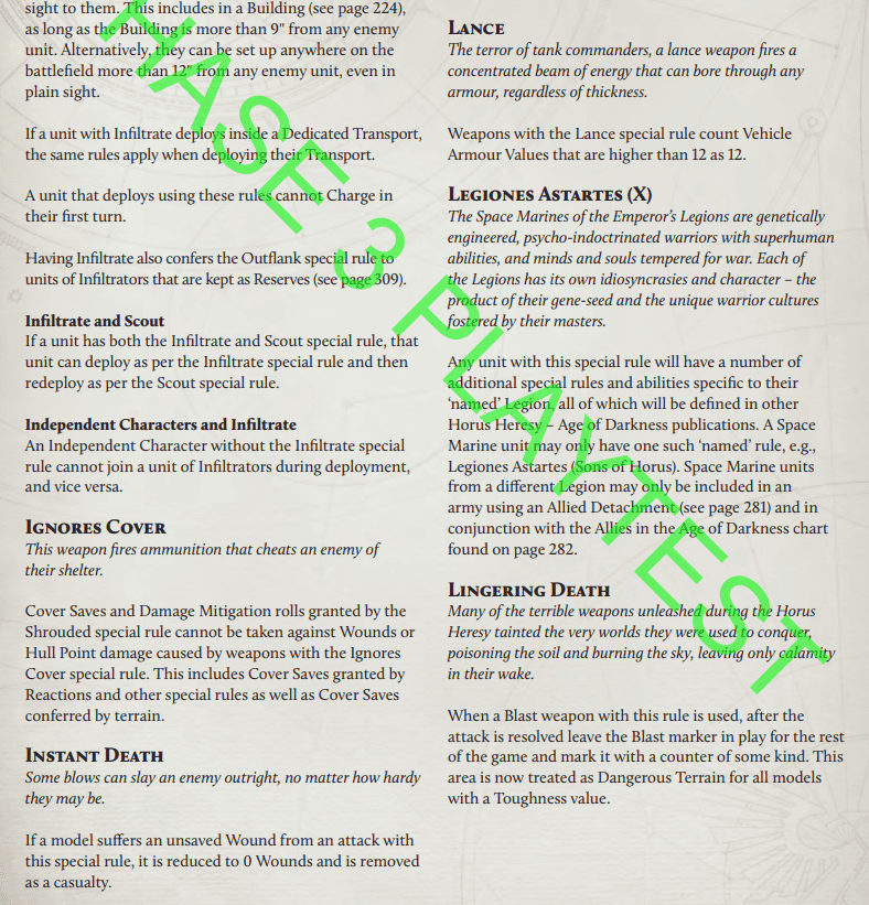 Special Weapons Rules Horus Heresy 10
