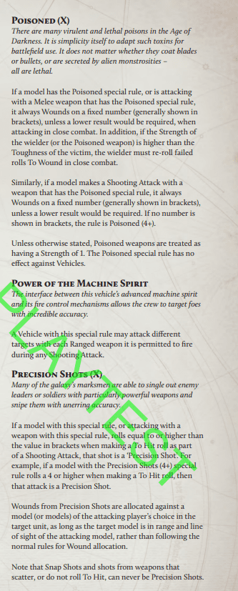 Special Weapons Rules Horus Heresy 12