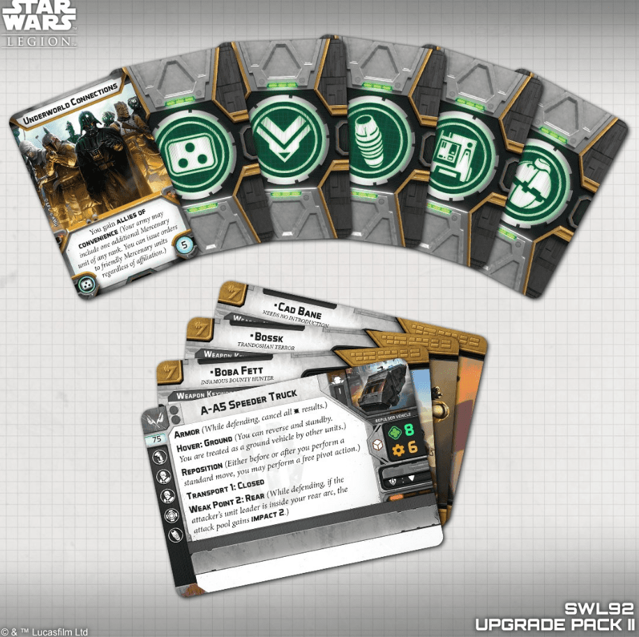 Star Wars Legion Miniatures NO Upgrade Cards 