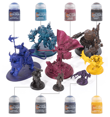 Citadel Contrast Paint Primer Reference  Contrasting colors, Miniature  painting, Contrast