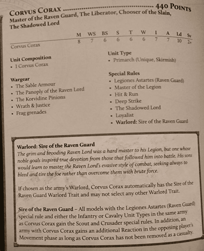 The New Horus Heresy Raven Guard Rules Very, Very, Sneaky!