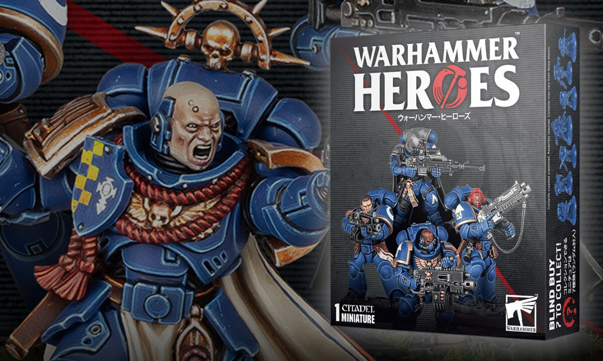 wahammer heroes painted minis and product box shot 40k space marines