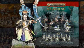 Lumineth Realm-Lords Spearhead Hurakan Vanguard box and painted model product image review